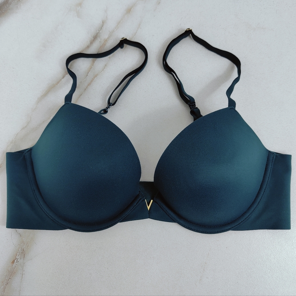 Victoria's Secret Love Cloud Dark Teal Green Push Up Bra, 34C - Picture 3 of 11